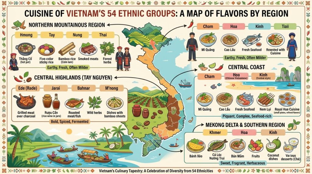 Ẩm thực 54 dân tộc Việt Nam: Bản đồ hương vị theo từng vùng 1 ẩm thực 54 dân tộc Việt Nam - tổng quan và chuẩn bị