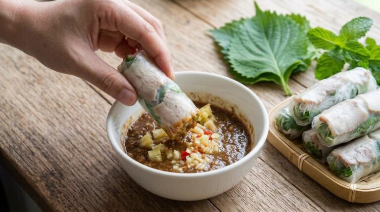 bánh tráng cuốn thịt heo Đà Nẵng - hướng dẫn