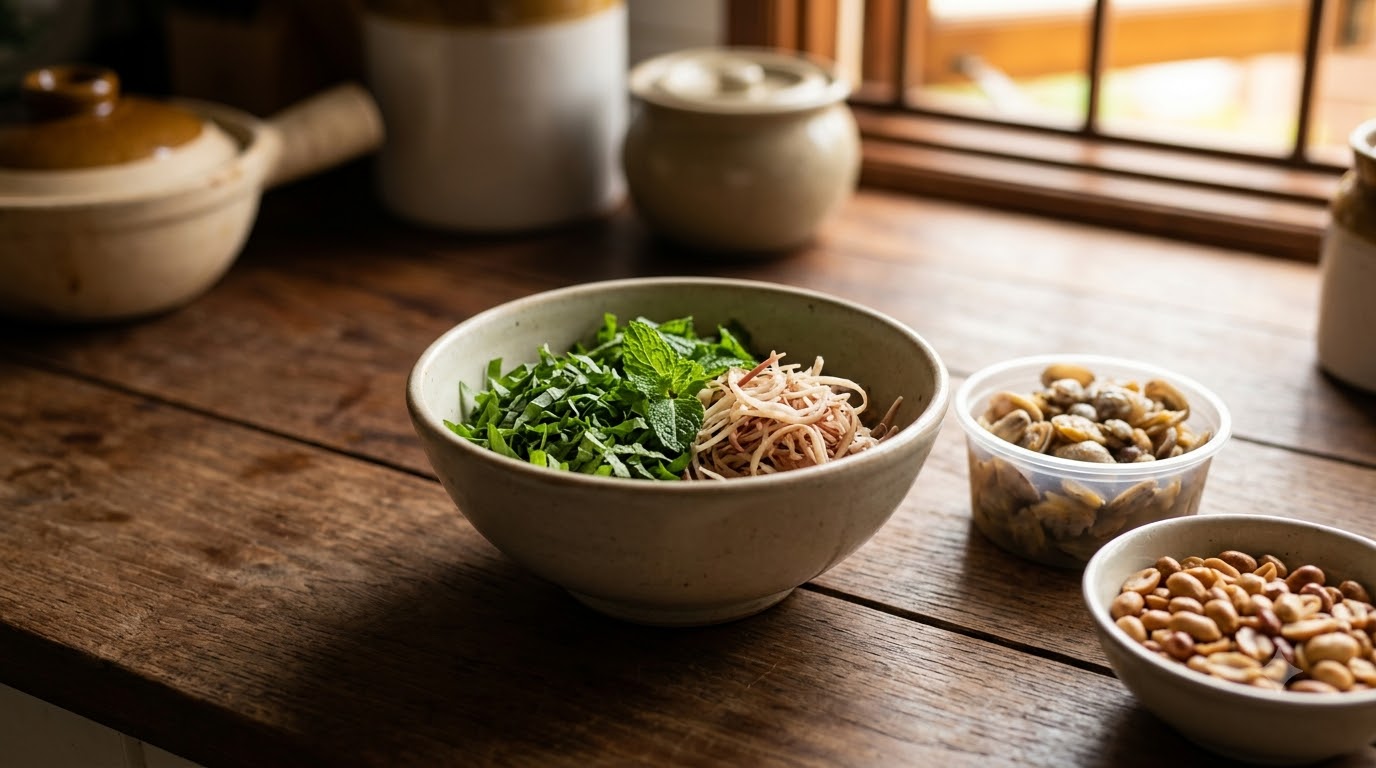 cách làm cơm hến Huế - kết quả thành phẩm