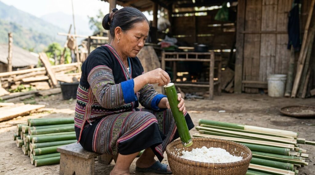 cơm lam - hướng dẫn