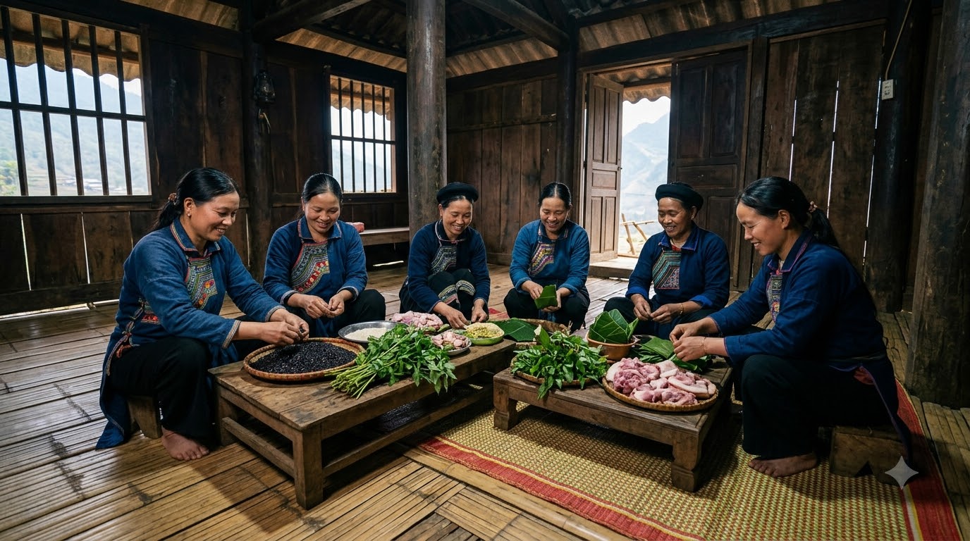 Hương sắc đại ngàn trong mâm cỗ Tết dân tộc vùng cao của người Tây Nguyên Hương sắc đại ngàn trong mâm cỗ Tết dân tộc vùng cao của người Tây Nguyên